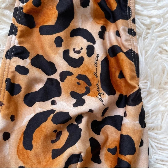 Agua de coco leopard print one piece swimsuit open back no padded size M - Picture 2 of 9